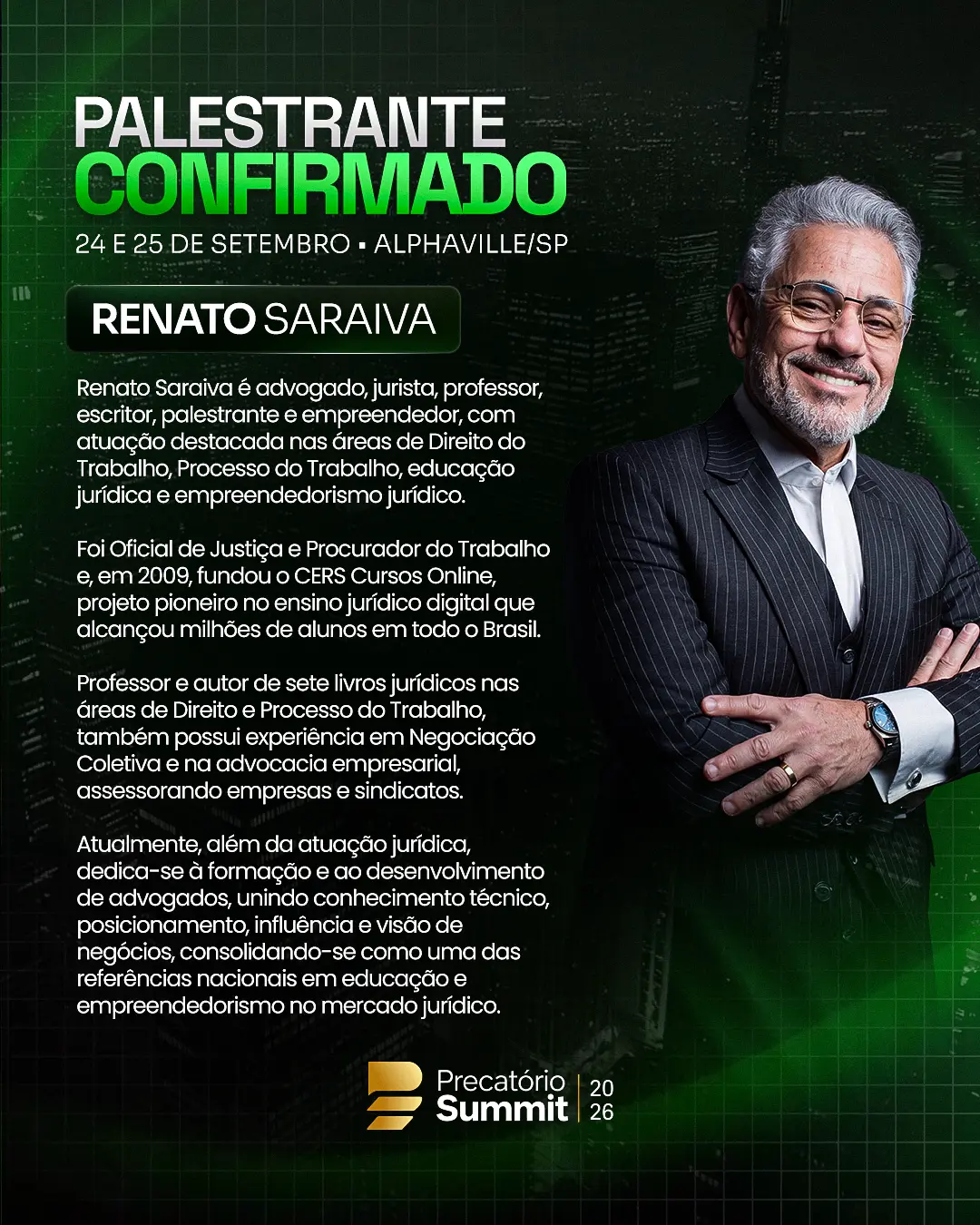 Palestrante confirmado: Renato Saraiva