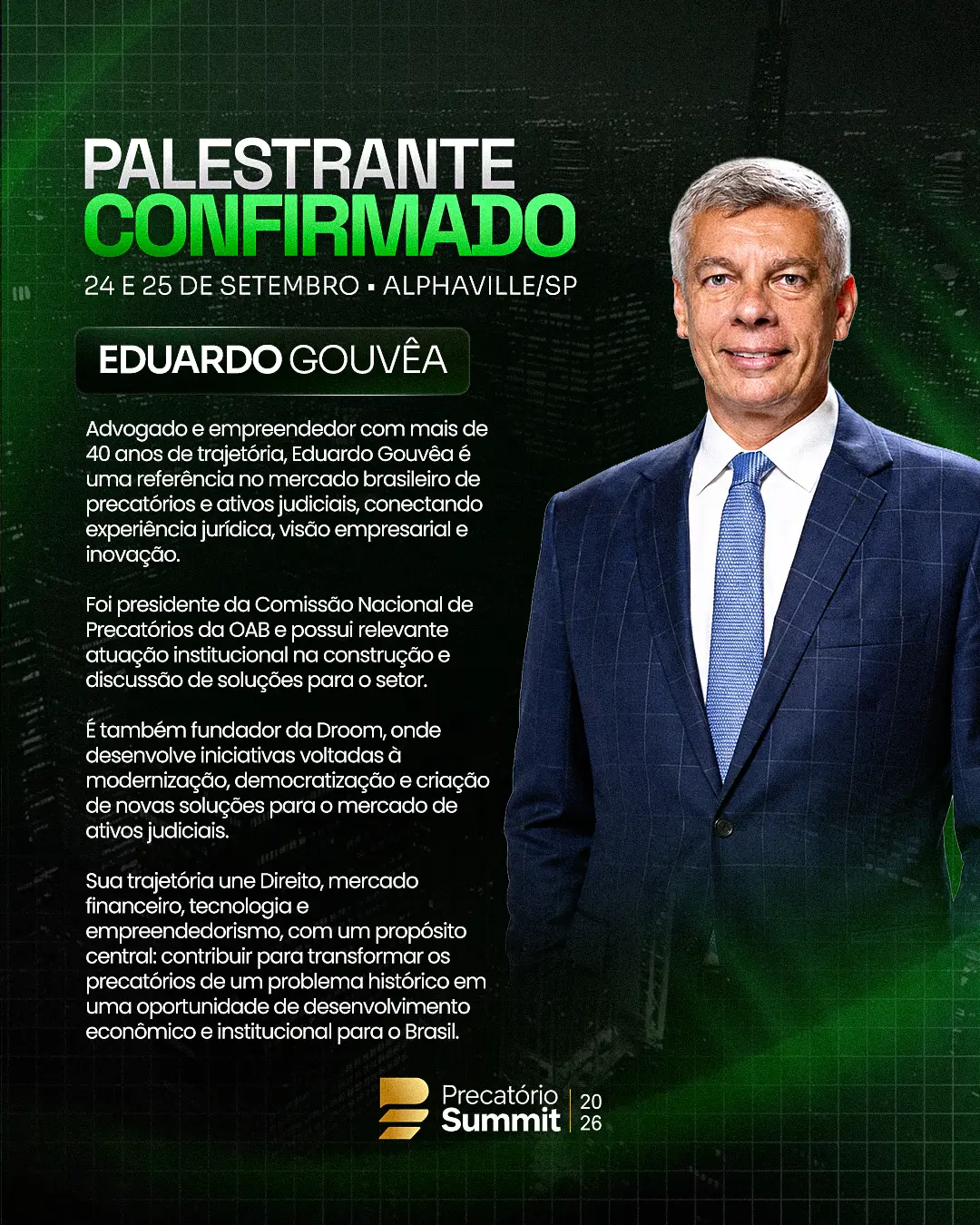 Palestrante confirmado: Eduardo Gouvêa