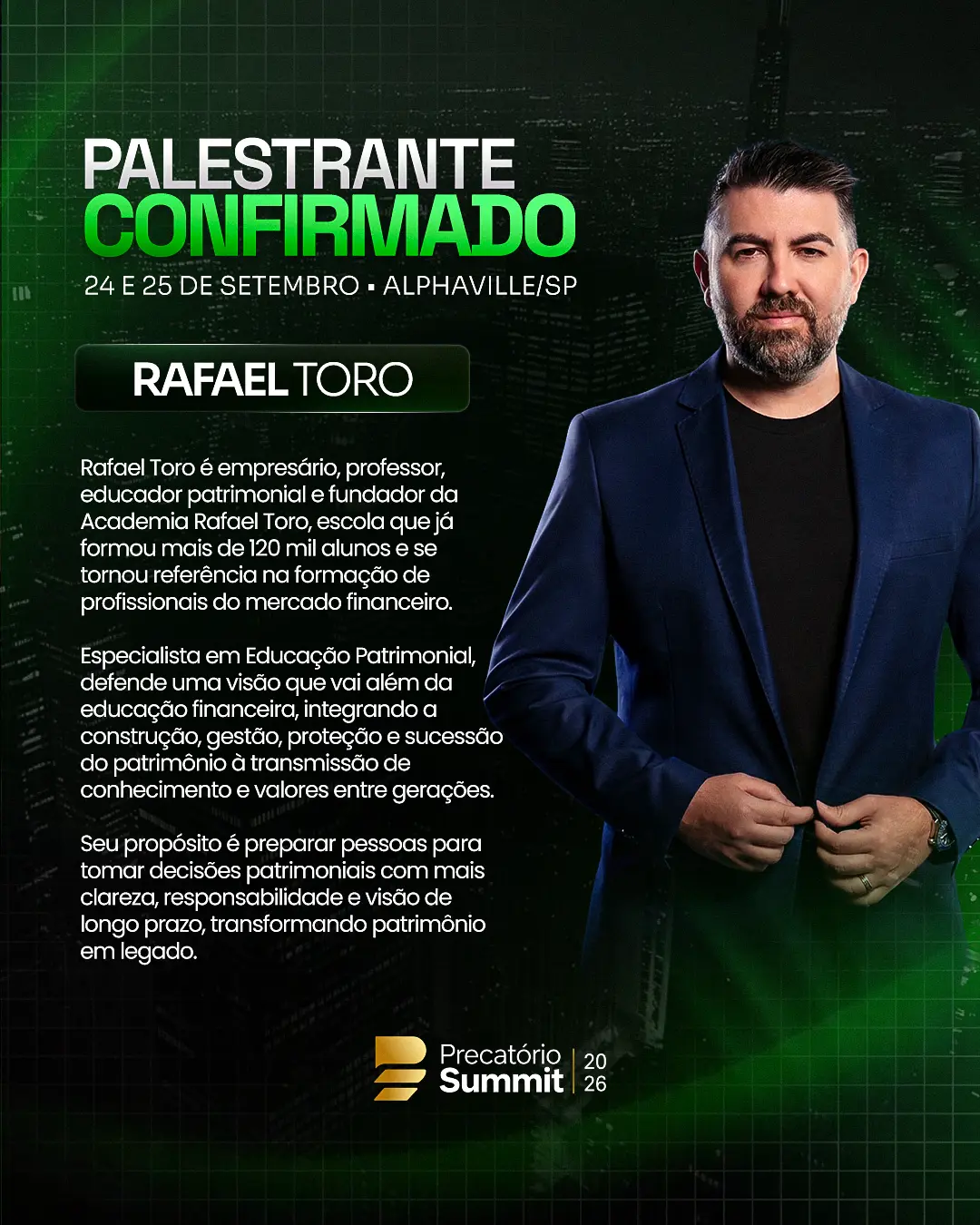Palestrante confirmado: Rafael Toro