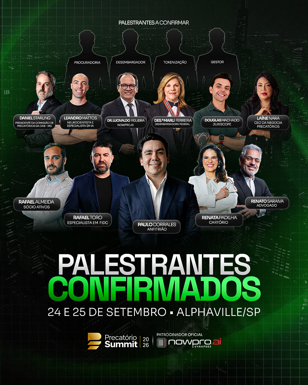 Palestrantes confirmados do Precatório Summit 2026