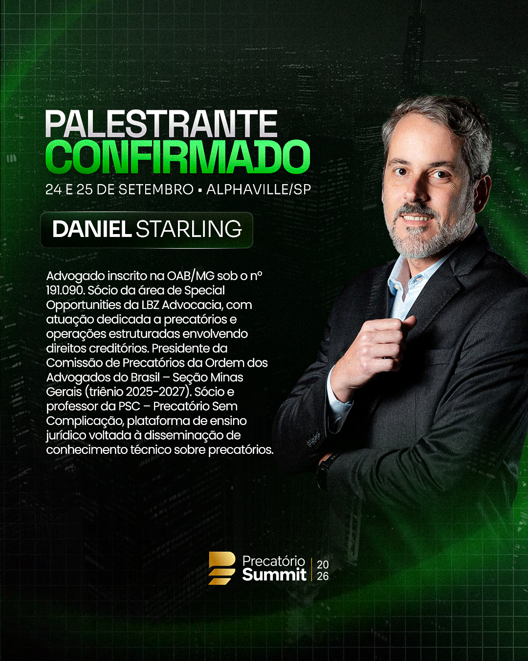 Palestrante confirmado: Daniel Starling