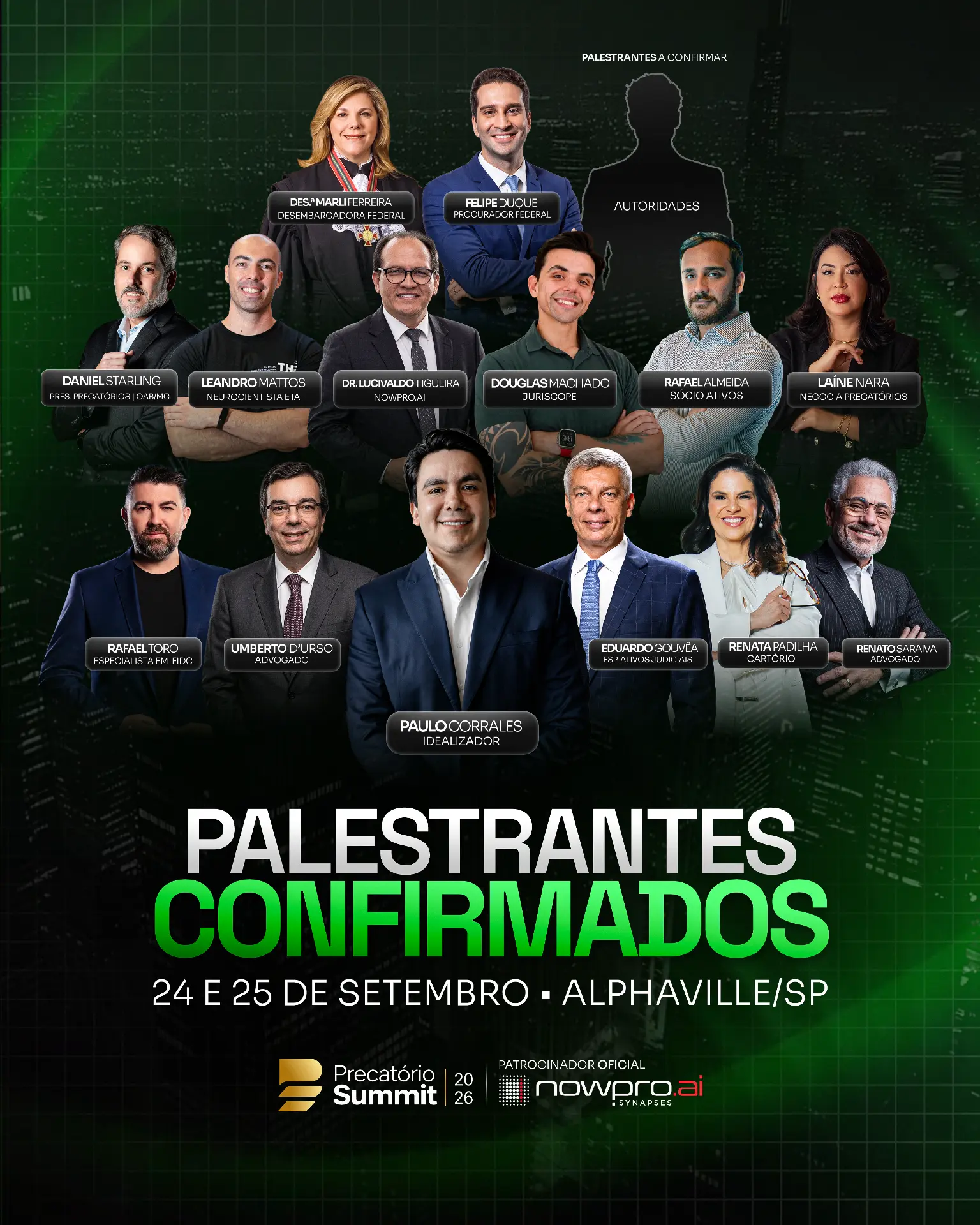 Palestrantes confirmados do Precatório Summit 2026